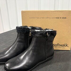 Brand New SoftWalk Helena Leather Wedge Booties – Size 8